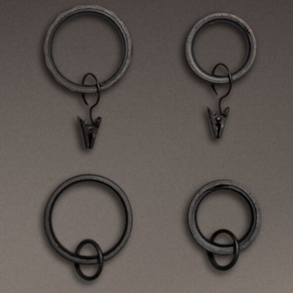 Restoration hardware DAKOTA DRAPERY RINGS (SET OF 7) iron small‎ curtain rings - Picture 3 of 5